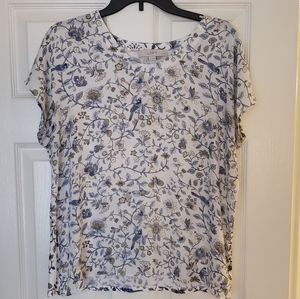Loft Petite Large Mixed Media Shirt